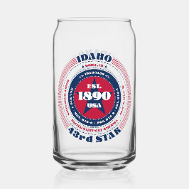 Patriottische Idaho Typography Drinkware Set Blikvorm Glas