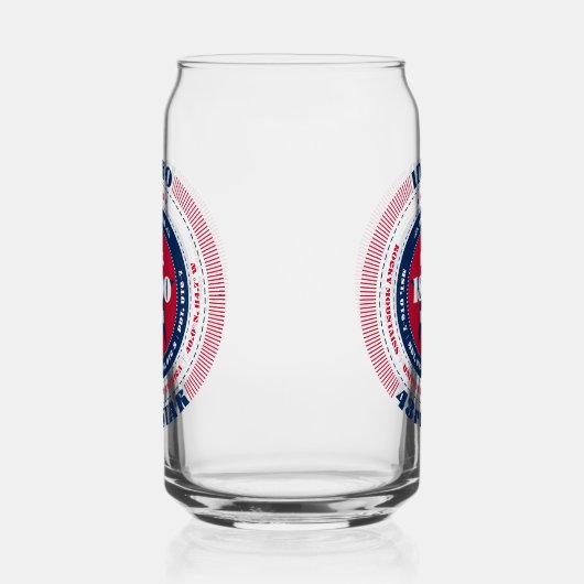 Patriottische Idaho Typography Drinkware Set Blikvorm Glas (Links)