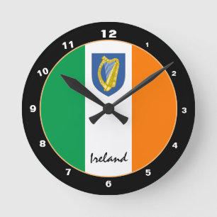 Patriottische Ierse vlag, trendy Ireland Home /des Ronde Klok
