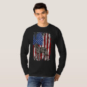 Patriottische Ierse wolfshond Amerikaanse vlag 4th T-shirt (Voorkant volledig)
