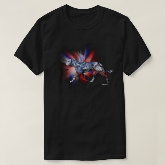 Patriottische Ierse Wolfshond rood wit en blauw T-shirt (Design voorkant)