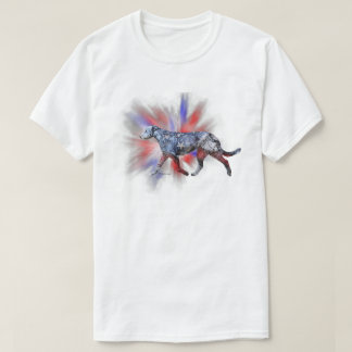 Patriottische Ierse Wolfshond Rood Wit en Blauw T-shirt