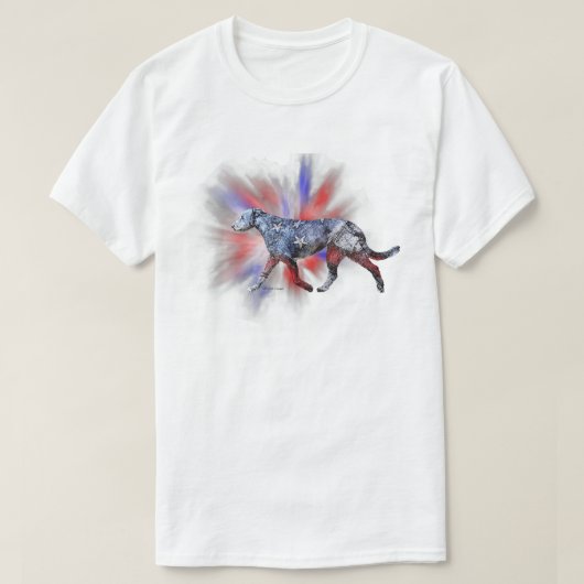 Patriottische Ierse Wolfshond rood wit en blauw T-shirt (Design voorkant)