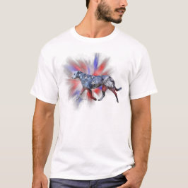 Patriottische Ierse Wolfshond rood wit en blauw T-shirt