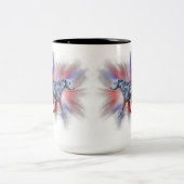 Patriottische Ierse Wolfshond rood wit en blauw Tweekleurige Koffiemok (Center)