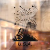 Patriottische Iguana op 4 juli Raamsticker (Vel 2)