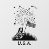 Patriottische Iguana op 4 juli Raamsticker (Vel)