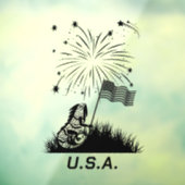 Patriottische Iguana op 4 juli Raamsticker (Vel 3)