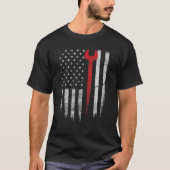 Patriottische ijronwerker USA Vlag Ironworking Wor T-shirt (Voorkant)