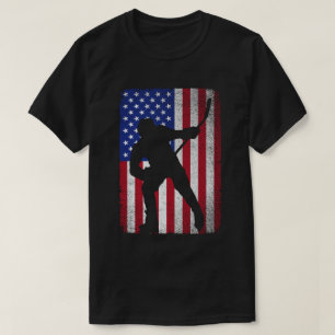 Patriottische ijshockey 4 juli Amerikaanse vlag T-shirt