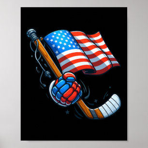 Patriottische ijshockey 4 juli Onafhankelijkheid v Poster