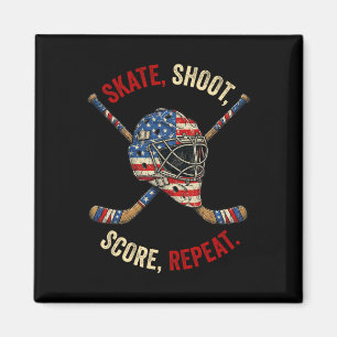 Patriottische IJshockey Schaats Schiet Score Herha Magneet