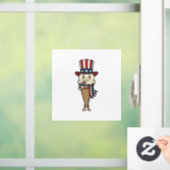 Patriottische Ijsje Kegel Vintage Gravure Design_ Raamsticker (Huis)
