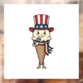 Patriottische Ijsje Kegel Vintage Gravure Design_ Raamsticker (Vel 2)