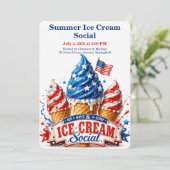 Patriottische Ijsjes Sociale - Rood Wit en Blauw Kaart (Staand voorkant)