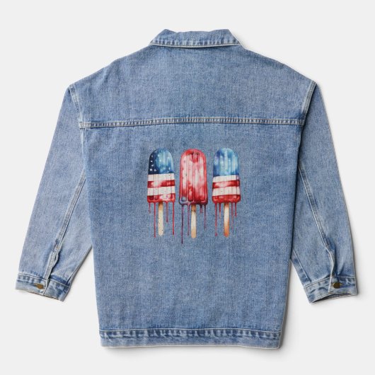 Patriottische ijslolly denim jacket (Achterkant)
