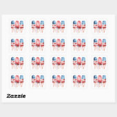 Patriottische ijslolly vierkante sticker (Vel)
