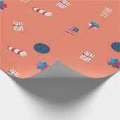 Patriottische ijslolly's en luchtvlaggen inpakpapi cadeaupapier (Hoek)