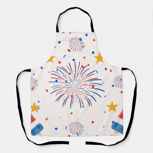 Patriottische ijspatroon en vuurwerkpatroon van Po Schort (Voorkant)