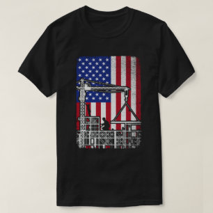 Patriottische ijzerwerker  USA Amerikaanse vlag T-shirt