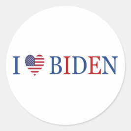 Patriottische Ik Hart Liefde Joe Biden Vlag Ronde Sticker