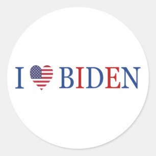 Patriottische Ik Hart Liefde Joe Biden Vlag Ronde Sticker