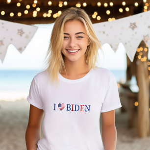 Patriottische Ik Hart Liefde Joe Biden Vlag T-shirt
