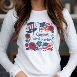 Patriottische Ik steun Federale Arbeiders, Fed Wer Tri-Blend Shirt