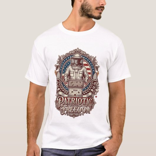 Patriottische Imker Vector Graphic T-shirt (Voorkant)