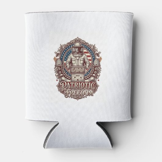 Patriottische Imker Vector Graphic T-shirt Blikjeskoeler (Voorkant)