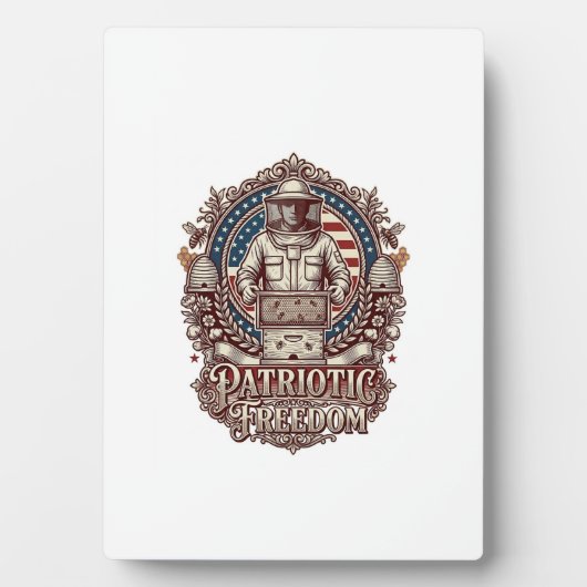 Patriottische Imker Vector Graphic T-shirt Fotoplaat (voorkant)