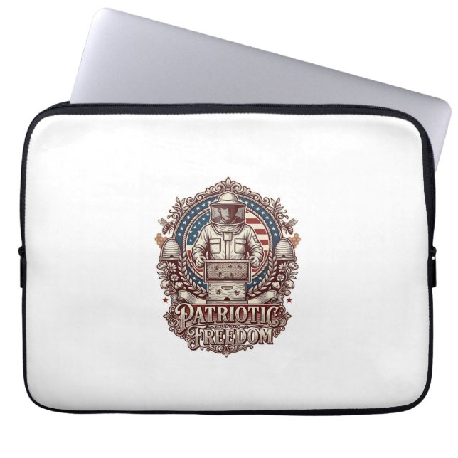 Patriottische Imker Vector Graphic T-shirt Laptop Sleeve (Voorkant)