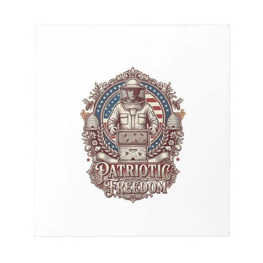 Patriottische Imker Vector Graphic T-shirt Notitieblok (Voorkant)