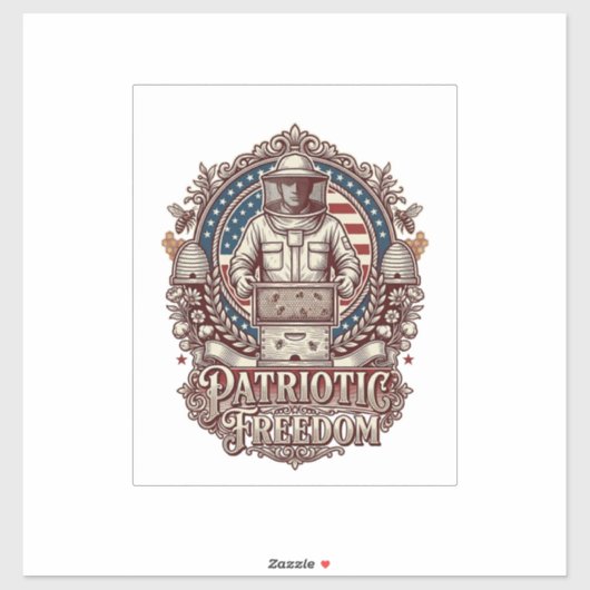 Patriottische Imker Vector Graphic T-shirt Sticker (Vel)
