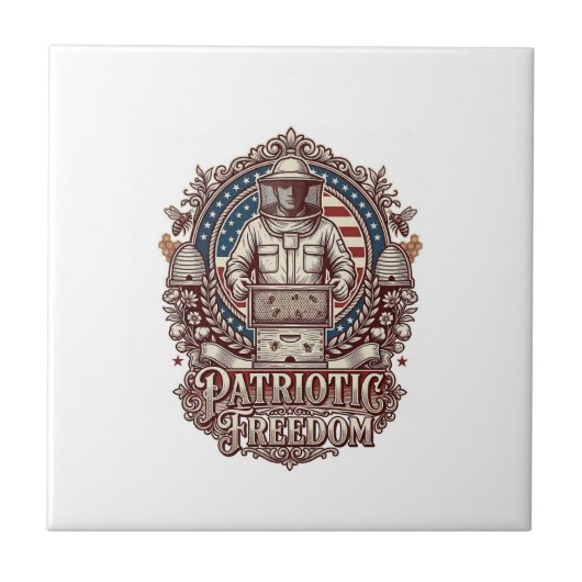 Patriottische Imker Vector Graphic T-shirt Tegeltje (Voorkant)