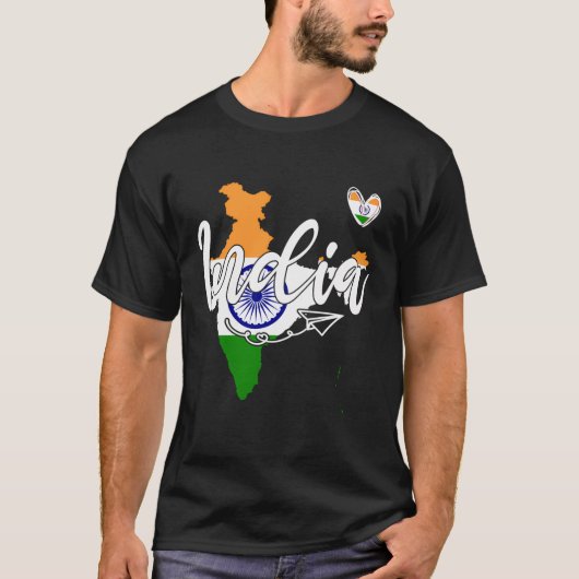 Patriottische India Pride Grappig Hart Graphic Ind T-shirt (Voorkant)