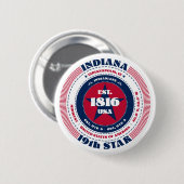 Patriottische Indiana Circle met State Details Ronde Button 5,7 Cm (Voorkant /achterkant)