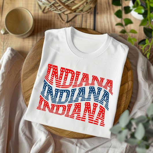 Patriottische Indiana Rood en Blauw Boho T-shirt