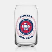 Patriottische Indiana Typography Drinkware Set Blikvorm Glas (Achterkant)