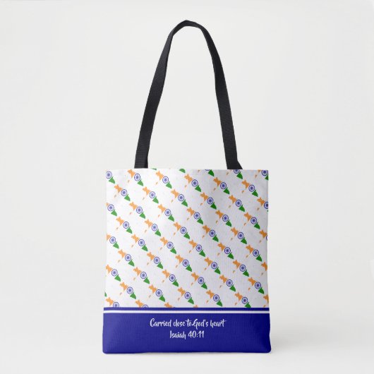 Patriottische INDIASE VLAG Schrift Tote Bag (Voorkant)