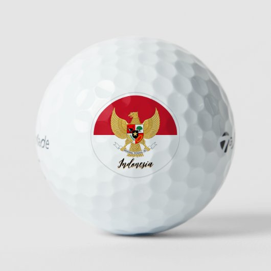 Patriottische Indonesische vlaggen Golf Balls, Ind Golfballen (Voorkant)