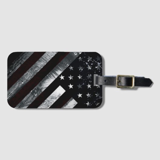 Patriottische industriële Amerikaanse vlag Bagagelabel (Voorkant (horizontaal))