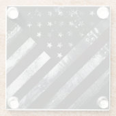 Patriottische industriële Amerikaanse vlag Glazen Onderzetter (Achterkant)