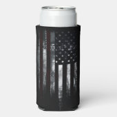 Patriottische industriële Amerikaanse vlag Seltzer Blikjeskoeler (Seltzer Achterkant)