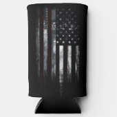 Patriottische industriële Amerikaanse vlag Seltzer Blikjeskoeler (Voorkant)