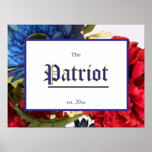 Patriottische inrichting welkomstbord poster (Voorkant)