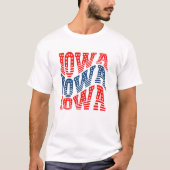 Patriottische Iowa Rood en Blauw Boho T-shirt (Voorkant)