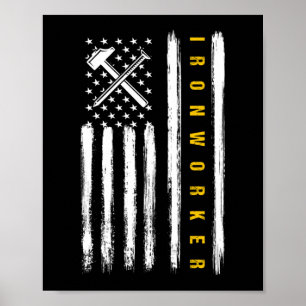 Patriottische Ironworker Constructie Amerikaanse v Poster
