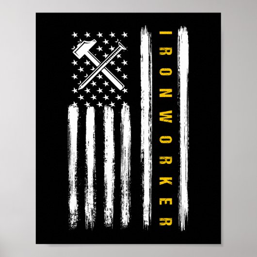 Patriottische Ironworker Constructie Amerikaanse v Poster (Voorkant)