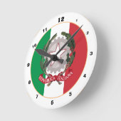Patriottische Italiaanse vlag & thuissport Italië  Ronde Klok (Hoek)